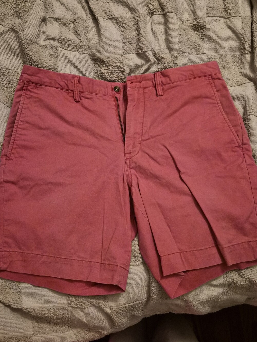 Ralph Lauren Men's Coral Red Flat Front Chino Shorts